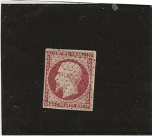 TIMBRE N° 17 A - 80 C CARMIN OBLITERATION ROULETTE POINTILLE  - ANNEE 1854  COTE 80 € - Ttb - 1853-1860 Napoléon III.