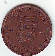 PIECE EN BRONZE - 1/12 Shilling  1913 - BUSTE DU ROI GEORGES V - Pièce Non Nettoyée - Jersey
