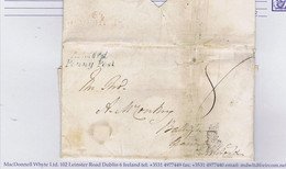 Ireland Wicklow Westmeath 1836 Italic "Ashford Penny Post" In Blue On Cover Castletowndelvin To Rev A. McConkey - Prephilately