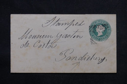 INDE - Entier Postal Type Victoria De Egmore Pour Pondichéry En 1898 - L 75305 - 1882-1901 Empire