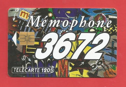 TELECARTE 120 U TIRAGE 2000 000 EX. France Télécom , Mémophone 3672---- X 2 Scan - Telefone