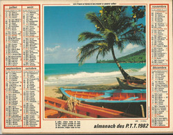 Calendrier Almanach Des PTT  1982  -   Photos X 2 :  Les ANTILLES -  Pages Intérieures Du PAS De CALAIS - Grand Format : 1981-90