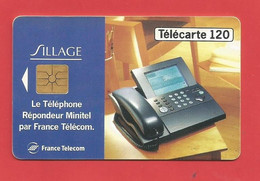 TELECARTE 120 U TIRAGE: 2000 000 EX. France Télécom SILLAGE --- X 2 Scan - Téléphones