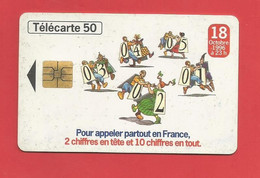 TELECARTE 50 U TIRAGE: 2000 000 EX. France Télécom Les 10 Chiffres Le 18 Octobre 1996 à 23H --- X 2 Scan - Téléphones