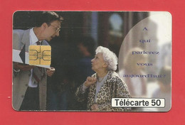 TELECARTE 50 U TIRAGE: 500 000 EX. France Télécom A Qui Parlez Vous Aujourd'hui ?? --- X 2 Scan - Telefone