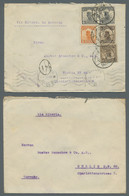 China: 1924-28, Ausgabe "Dschunke", Lot Von Acht Bedarfsbriefen Aus Einer Korrespondenz Nach Berlin - Covers & Documents