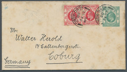 Hongkong - Ganzsachen: 1908, 4 C. Karmin Paar Auf Ganzsache 2 Cent Grün K2 "VICTORIA HONG-KONG" Nach - Postal Stationery