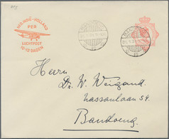 Niederländisch-Indien: 1931, Two Stationery Airmail-envelopes: Octagon 12½ C Orange-red With Differe - India Holandeses