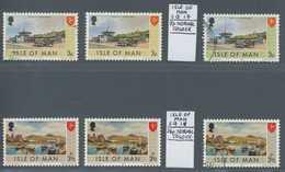 Großbritannien - Isle Of Man: 1973, Freimarken, 3 Und 3 1/2 Pence Mit Fehlfarbe Des Rahmens. Die 3 P - Isle Of Man