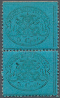 Italien - Altitalienische Staaten: Kirchenstaat: 1868, 5 C Blue Vertical Pair Mint Never Hinged Of A - Papal States