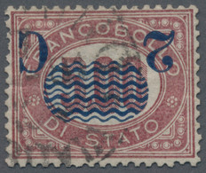 Italien: 1878, 2c On 5.00 L Service Stamp, Inverted Overprint, Cancelled. Certificate Enzo Diena. - Usados