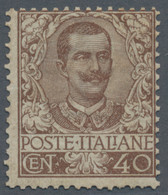 Italien: 1901, 40 C Brown King Viktor Emanuell III. Mint Never Hinged, Toned Original Gum, Perf. Sli - Nuevos