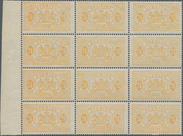 Schweden - Dienstmarken: 1881, Official Stamp 24öre Orange Perf. 13 Block Of Twelve From Left Margin - Officials