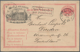 Schweden - Ganzsachen: 1889/1897, Two Postal Stationery Cards With Additional Private Hotel Printing - Enteros Postales