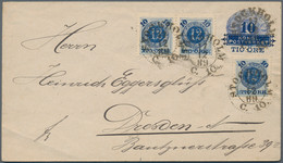 Schweden - Ganzsachen: 1889 Postal Stationery Provisional Envelope 10 øre On 12 øre Blue Used From S - Enteros Postales
