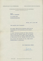 Thematik: Olympische Spiele / Olympic Games: 1967, Brief Mit Inhalt Der Gesellschaft Zur Förderung D - Other & Unclassified