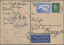 Zeppelinpost Deutschland: 1928, Zeppelin 2 RM. Als Zus.-Frankatur Auf 8 Pfg. Reichspräsidenten Ganzs - Airmail & Zeppelin