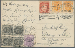 Deutsche Schiffspost Im Ausland - Seepost: 1930, Schweden, 8 Werte Auf Ansichtskarte Von Stockholm M - Other & Unclassified