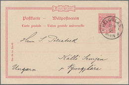Helgoland - Besonderheiten: 1890, 10. August, Gruppe Von Drei Ganzsachen (ein Streifband, Zwei Postk - Héligoland