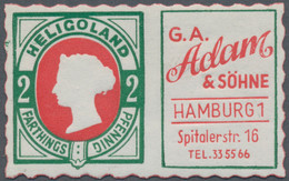 Helgoland - Besonderheiten: 1925 (ca): Rare Werbemarke Der Firma G.A. Adam & Söhne, Hamburg, Zeigt I - Héligoland