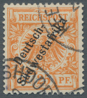 Deutsch-Südwestafrika: 1898, Krone/Adler 25 Pfennig Orange Gestempelt In Tadelloser Erhaltung Signie - África Del Sudoeste Alemana