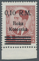 Dt. Besetzung II WK - Kotor: 1944, 0,10 R.M. Auf 3 Dinar, Tadellos Postfrisches Stück Mit Unterem Bo - Ocupación 1938 – 45