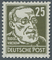 DDR: 1953, 25 Pfg. Virchow Mit Plattenfehler II (gebrochene Ohrmuschel), Postfrisch Mit Guter Zähnun - Unused Stamps