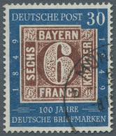 Bundesrepublik Deutschland: 1949, 100 Jahre Briefmarken, 30 Pfg. Jeweils Mit Den Plattenfehlern I Un - Used Stamps
