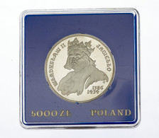 Polen: 1989, 5.000 Zloty-Sonderprägung Mit Kopfbild "Wladyslaw II." Aus 750er Silber In Stempelglanz - Polonia