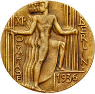 Orden & Ehrenzeichen: OLYMPISCHE SPIELE;1936, Teilnehmermedaille Aus Bronze In Sehr Guter Erhaltung - Otros & Sin Clasificación