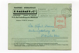 1951 F. Halbart Kaart Brussel 1 Met Kasstempel Koop Antiteringzegels + Rode *090 B662 - ...-1959
