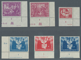 DDR: 1949-1951, Kleine Partie Von 16 Postfrischen Druckvermerken Bzw. Druckerzeichen, Hauptsächlich - Collections