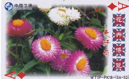CHINA - Flowers, Playing Cards, China Satcom Prepaid Card Y10, Exp.date 20/09/08, Used - Flores