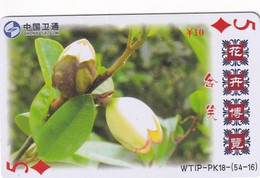 CHINA - Flowers, Playing Cards, China Satcom Prepaid Card Y10, Exp.date 20/09/08, Used - Bloemen