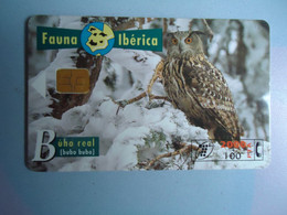 SPAIN   USED CARDS  BIRDS OWLS - Eulenvögel