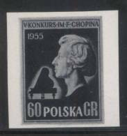 POLAND 1954 CHOPIN PIANO COMPETITION BLACK PRINT NHM Music Composers France - Proofs & Reprints