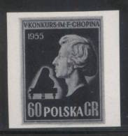 POLAND 1954 CHOPIN PIANO COMPETITION BLACK PRINT NHM Music Composers France Pianist - Autres & Non Classés