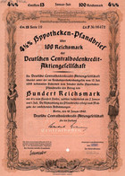 Germany - Berlin 1940 - Deutsche Centralbodenkredit Aktiengesellschaft - 4 1/2%  Hyppotheken über 100 Reichsmark. - Banque & Assurance