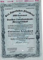 Germany - Berlin 1940 - Deutsche Centralbodenkredit Aktiengesellschaft - 4 1/2%  Hyppotheken über 1000 Reichsmark. - Banca & Assicurazione