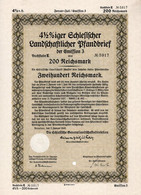 Germany - Breslau 1940 - 4 1/2 %iger - Landschafticher  Pfandbrief - 200 Reischsmark. - Bank & Versicherung