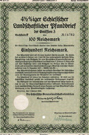 Germany - Breslau 1940 - 4 1/2 %iger - Landschafticher  Pfandbrief - 100 Reischsmark. - Banque & Assurance