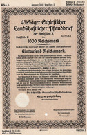 Germany - Breslau 1940 - 4 1/2 %iger - Landschafticher  Pfandbrief - 1000 Reischsmark. - Banque & Assurance