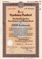 Bank - Banq- Schwerin L.M. 1940 -  Hypotheken-Pfandbrief Der Mecklenburgischen - Hypo-und Wechselbank - 1000 Reichsmark. - Banque & Assurance