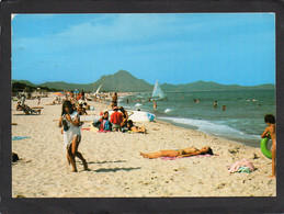 Costa Rei ( Cagliari ) Free Beach Club - Spiaggia Con Donna In Topless, Femme Plage, Girl Beach CPM 1998 - Cagliari