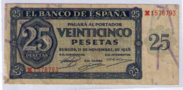 BILLETE DE 25 PESETAS DE 1936 - MUY BIEN CONSERVADO - 25 Pesetas