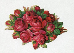 2 Jolis Découpis : La Lettre Fleurie Et Bouquet De Roses - Fleurs