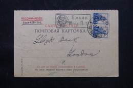 U.R.S.S. - Carte D'un Envoi En Recommandé ( Voir Au Dos )pour Londres En 1924 - L 75394 - Storia Postale