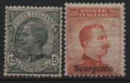 Egée-Aegean (SCARPANTO) 1919-22 Italian Stamps-Timbres Italie 1917 (Overprinted-Surchargés)  * - Egeo (Scarpanto)