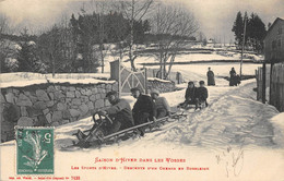 88-SAISON D'HIVER DANS LES VOSGES-DESCENTE D'UN CHEMIN EN BOGSLEIGH - Saint Die