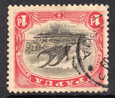 Papua British New Guinea 1907-10 1d Lakatoi, Small Papua, Wmk. Inverted P. 11, Used, SG 49 (C) - Papua New Guinea